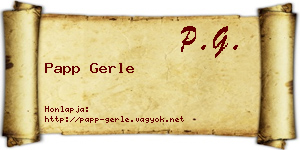Papp Gerle névjegykártya